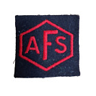 London Afs Ww2 Uniform Patch 1940S Auxiliary Fire Service  Embroidered Red Black