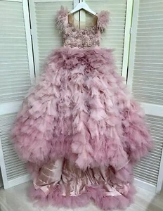 Ball Girl Dresses Birthday Party Christmas Kids Pageant Gowns Tiered Skirts - Picture 1 of 9