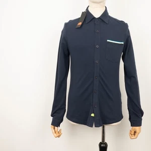 New SUNDEK Men's Navy Blue Cotton Long Sleeve Slim-Fit Button Shirt Size XS - Picture 1 of 11