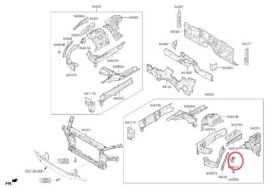 GENUÍNO NOVO EM FOLHA LH SUPORTE MÓDULO DIANTEIRO SUPERIOR HYUNDAI GENESIS 2014-2016 - Imagem 1 de 3