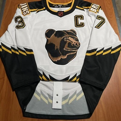 阿迪达斯Patrice Bergeron波士顿棕熊队小熊反向复古球衣白色50 — 第 1/4 张图片