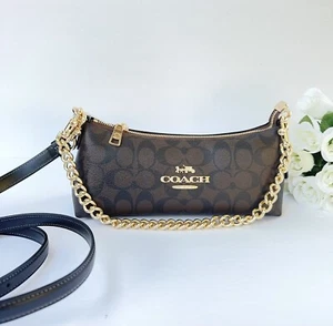 NWT Coach Charlotte Shoulder Bag In Signature Canvas CL405 - Picture 1 of 8
