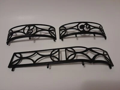 2015 Barbie Dream House Replacement Parts 3 Balcony Railing Fence Black Complete - Imagem 1 de 4