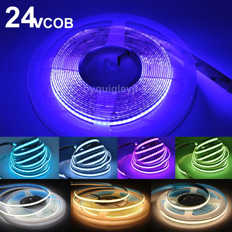 Tira LED DC24V RGB COB 320 384 528 768 LED Cinta Lineal Flexible Alta Densidad 5M Foto 1 de 4
