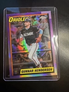 2025 Topps Chrome Gunnar Henderson Purple Refractor 35th Anniversary Orioles - Picture 1 of 2