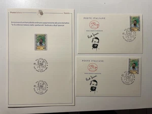 2021 Bollettino Illustrativo + Buste FDC Bud Spencer Annulli Roma e Napoli - Picture 1 of 3