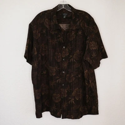 Van Heusen Aloha Hawaiian Shirt 2XL Green Black Button Up Shortg Sleeve - Image 1 of 4