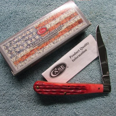 Case XX  61048 SS  Slimline Trapper / Red Bone Handles - Image 1 of 4