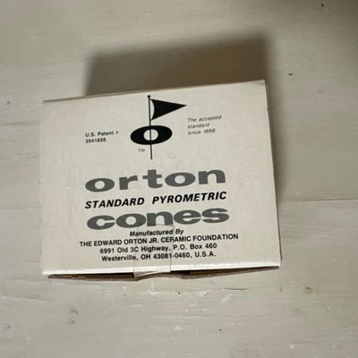 Orton pyrometric cones small 1-1/8" SRB 2 new old stock opened box of 50 - Image 1 of 3