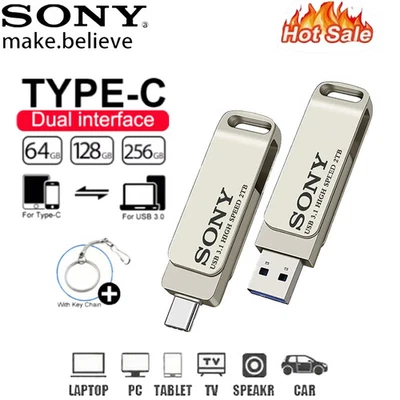 New  2TB 1TB Flash Drive High Speed Type-C USB Pendrive Metal Pendrive 512GB 256 - Image 1 of 4