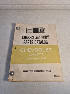 Catálogo de piezas de chasis y carrocería Chevrolet Corvette 1980 vintage 1953-1981 Foto 1 de 2
