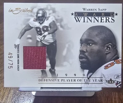 2004 Fleer Inscribed - Warren SAPP (HOF) -Award Winners Game Worn Jersey - 49/75 - Image 1 of 4