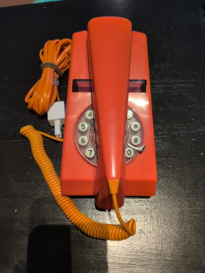 Wild and Wolf Trim Phone 70s Retro Orange Landline Telephone - Image 1 of 1
