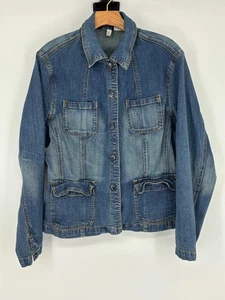 St. John's Bay Medium Wash Blue Denim Button Down Jeansjacke Damen Gr. XL - Bild 1 von 5