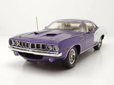 Plymouth 383 CUDA 1971 Viola Bianca Modellino 1:18 Acme - Immagine 1 di 4