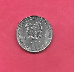 POLAND POLISH Y73 1977 UNC-MINT UNCIRCULATED OLD COMMUNIST 10 ZLOTYCH COIN - Picture 1 of 1