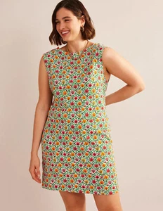 Vestido recto jersey sin mangas BODEN verde, flor encantadora Reino Unido 18L nuevo D28 - Imagen 1 de 7