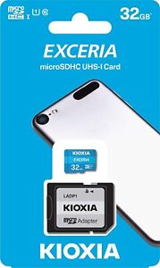 Kioxia Exceria 32GB MicroSD SDHC card, Class10, U1, 100MB/s, UK Seller