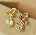 14K Yellow Gold Plated 3.10 Ct Round Simulated Diamond Women's Stud Earrings