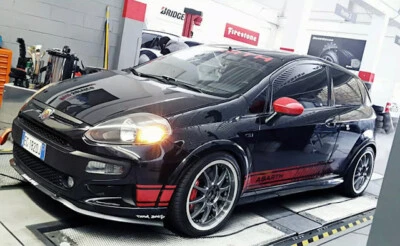 ABARTH PUNTO EVO LAMA SOTTOPARAURTI ORIGINALE SAMURAI CARBON LOOK IN GOMMA