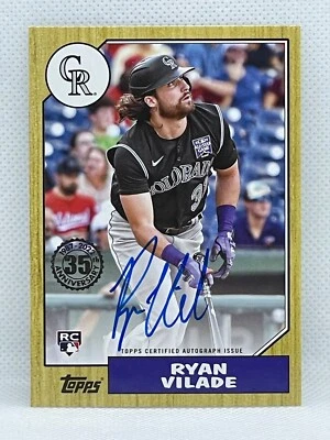 583. Ryan Vilade 2022 Topps 35th Anniversary On Card Auto RC #87BA-RV - Image 1 of 2