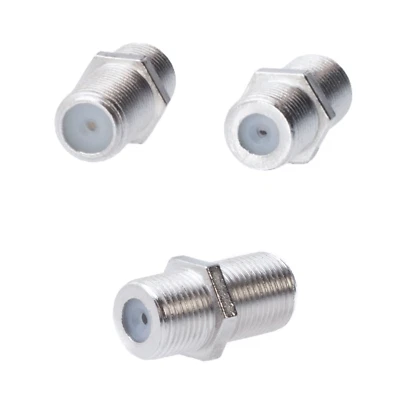 100 Pcs F Type Coupler Adapter Connector Female 1 GHz F81 RG6 Coaxial Cable - Image 1 of 3