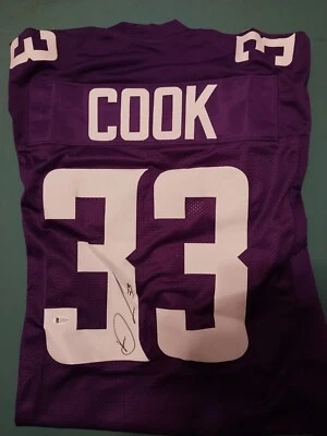 Camiseta deportiva personalizada XL firmada automáticamente por Dalvin Cook Beckett certificado de autenticidad Vikings Dallas Cowboys Foto 1 de 4