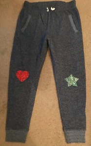 J.CREW CREWCUTS GIRLS' LINED SWEATPANT WITH SEQUIN HEART AND STAR SIZE 16 F8303 - Picture 1 of 5