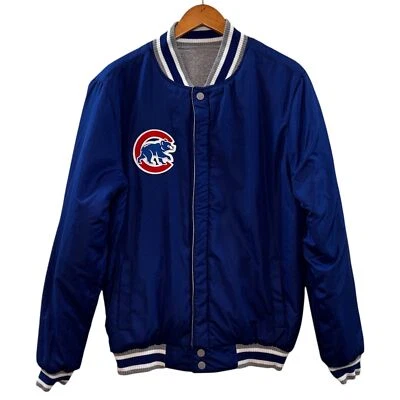 Chicago Cubs JH Design Embroidered Reversible Full Snap Fleece Jacket Medium - Image 1 of 4