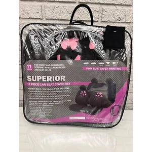 Juego de 11 fundas de coche Superior negras con mariposas - Imagen 1 de 4