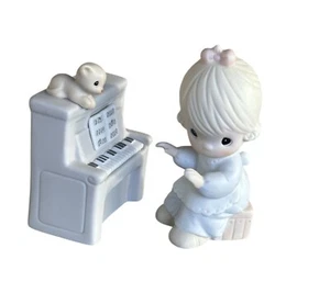 Vtg Precious Moments Lord Keep My Life in Tune Music Box 2 Pc Set. Works. No Box - Picture 1 of 10