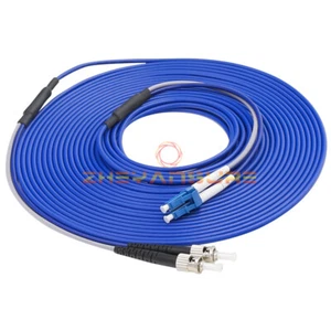 Armored Single-mode LC to ST UPC Duplex Fiber Optic Cable 9/125 Patch Cord 40m - Afbeelding 1 van 5