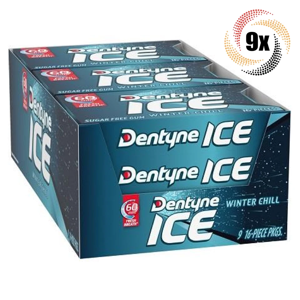 Dentyne Ice Winter Chill Sugar Gum 10 Packs X 16 Pcs 160 Pieces Total