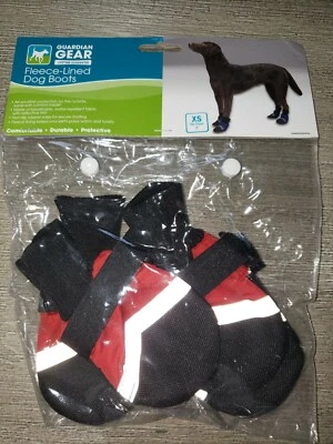 GUARDIAN GEAR FLEECE LINED DOG BOOTS fits 3 inch PAWS NEW NIP black reflective R - Image 1 of 2