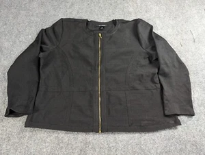 Ashley Stewart Jacket Black Full Zip Up Women Plus Size 26 Rayon Poly Spandex - Picture 1 of 9