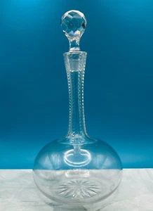 19th C. English Cut Glass Decanter with Elongated Neck and Stopper - Picture 1 of 13