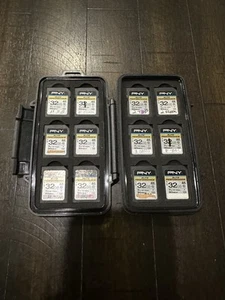 QTY 12 - PNY 32GB SD Card Elite Performance 90mb/s + Pelican case - Picture 1 of 2