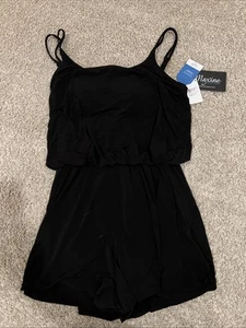 Mameluco para mujer Maxine of Hollywood 1 pieza negro traje de baño mameluco talla 12 UPF 50+ - Imagen 1 de 8