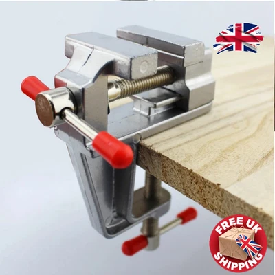 UK Mini Bench Vice Clamp 3.5" Aluminium Jewelers Hobby Table Flat Pliers Tool