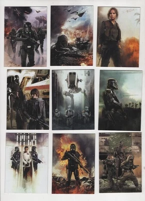 MONTAGES STAR WARS ROGUE ONE 2016 TOPPS COMPLETE INSERT SET 9 CARD COLLECTION - Image 1 of 2