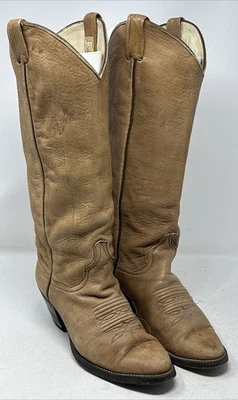 Vintage Larry Mahan’s Coleção de Botas de Cowboy Couro Marrom Marrom Marrom Texas Tamanho 9.5 - Imagem 1 de 4