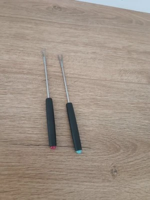 Fonduegabeln 2er Fondue Gabel Fonduebesteck Besteck Edelstahl Fonduespieß Spieß - Bild 1 von 3