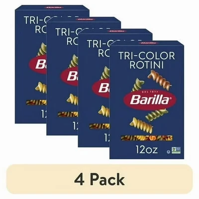 (pacote com 4) Barilla Classic não transgênico, massa rotini tricolor certificada Kosher, 12 oz - Imagem 1 de 4