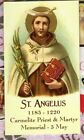 St. Saint Angelus + prayer   - (3 1/2" x 2") Heavy Paperstock Holy Card