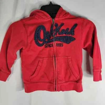 Sudadera con capucha OshKosh B'gosh roja cremallera completa talla 4T Foto 1 de 4