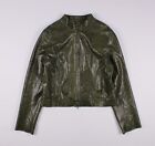 Women's Vintage Y2k Snake Skin Faux Letaher Green Jacket Size S-M