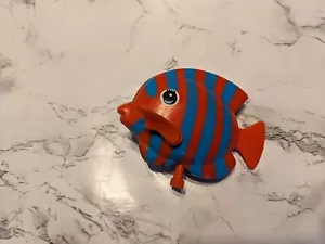 Juguete de cuerda vintage pez rojo azul - Imagen 1 de 2