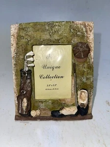 Golf Theme Picture Frame Holds 2.5" x 3.5" Photo Resin - Picture 1 of 4