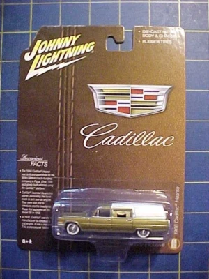 1/64 JOHNNY LIGHTNING HOBBY 1966 CADILLAC HEARSE!  NIP  GOLD MILLER-METEOR COACH - Image 1 of 4