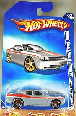 2009 Hot Wheels #128 Faster Than Ever 2/10 DODGE CHALLENGER CONCEPT Gray w/FTEsp - Image 1 of 4